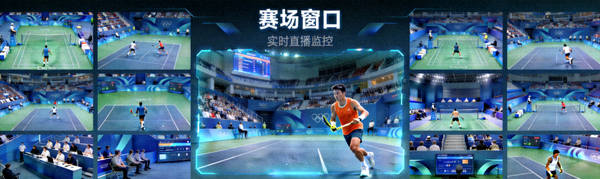赛场窗口栏目展示图 - 多画面实时直播流监控屏幕